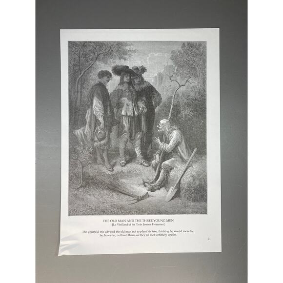 Dore, Fables, Mice and Owl, Old Man, Print, Bookplate, Art, ~ 240706-WH 290 - Picture 4 of 4